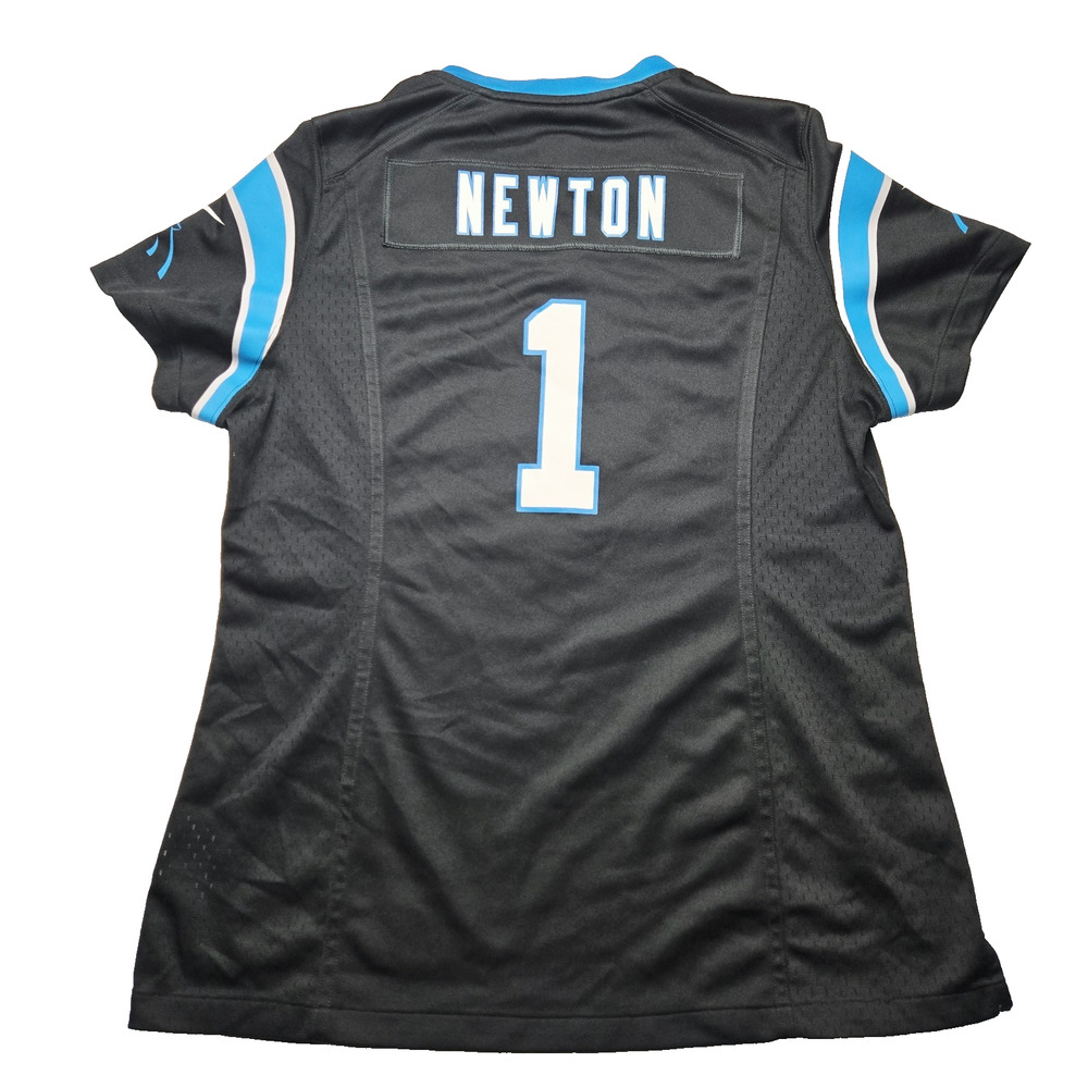Nike Carolina Panthers Cam Newton 1 Jersey Womens Large Black NFL On Field